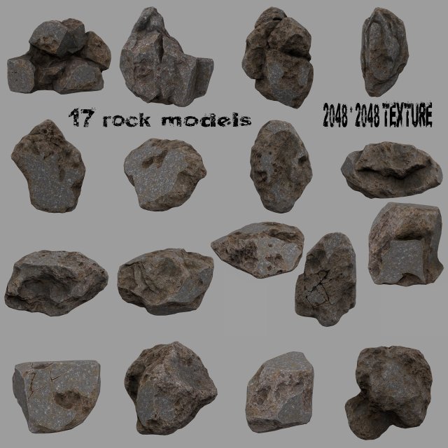 rocks 3D 模型 .c4d .max .obj .3ds .fbx .stl .blend 