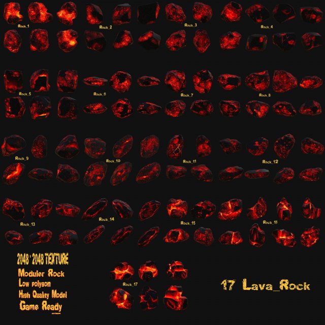 lavarocks2 3D Model .c4d .max .obj .3ds .fbx .stl .blend 