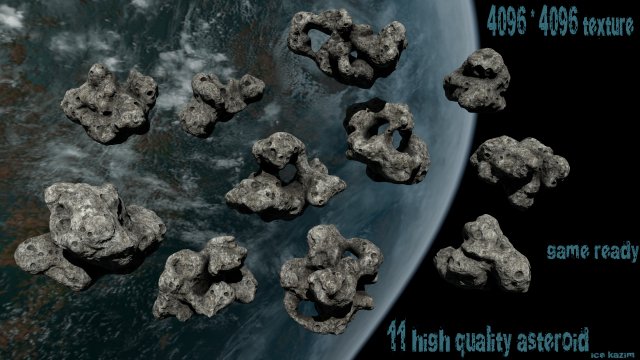 asteroid set Modèle 3D .c4d .max .obj .3ds .fbx .stl .blend 