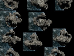 asteroid set Modèle 3D