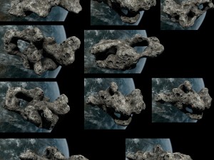 asteroid set Modèle 3D