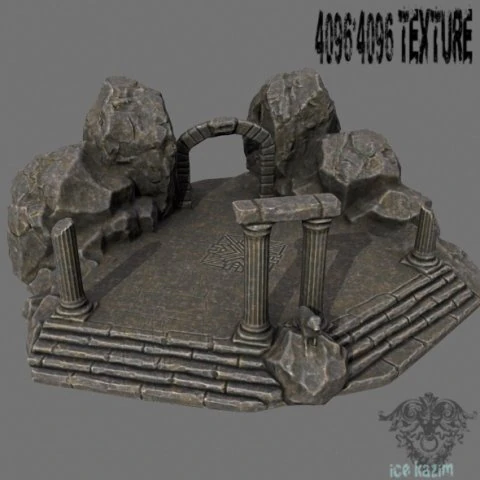 temple 3D Model .c4d .max .obj .3ds .fbx .stl .blend 