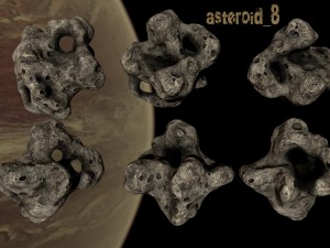 asteroid set Modèle 3D
