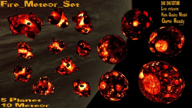 lava asteroid 3D Model .c4d .max .obj .3ds .fbx .stl .blend
