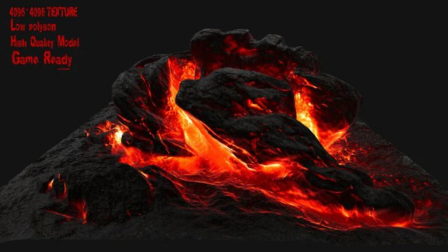 rocha de lava Modelo 3D .c4d .max .obj .3ds .fbx .stl .blend 