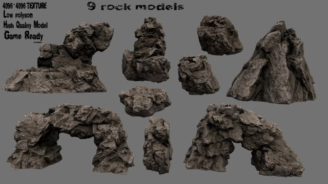 rocks3 3D Model .c4d .max .obj .3ds .fbx .stl .blend 
