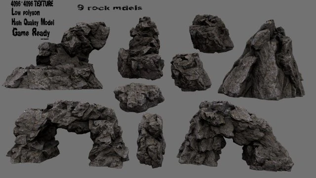 rocks3 3D Model .c4d .max .obj .3ds .fbx .stl .blend