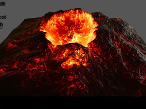 gunung berapi Model 3D