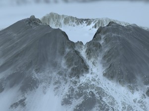 snow mountain Modello 3D