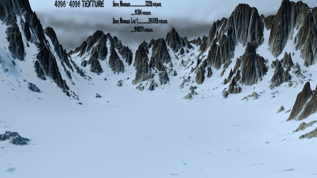 snow mountain 3D-Modell .c4d .max .obj .3ds .fbx .stl .blend 