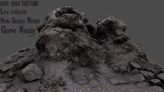 rock 3D Model .c4d .max .obj .3ds .fbx .stl .blend 