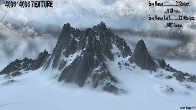 snow mountain Model 3D .c4d .max .obj .3ds .fbx .stl .blend 