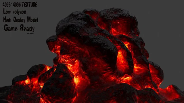 lava rock 3D Model .c4d .max .obj .3ds .fbx .stl .blend