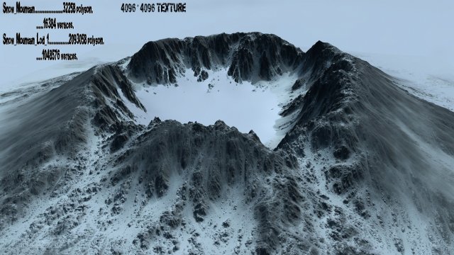 snow mountain 1 Model 3D .c4d .max .obj .3ds .fbx .stl .blend