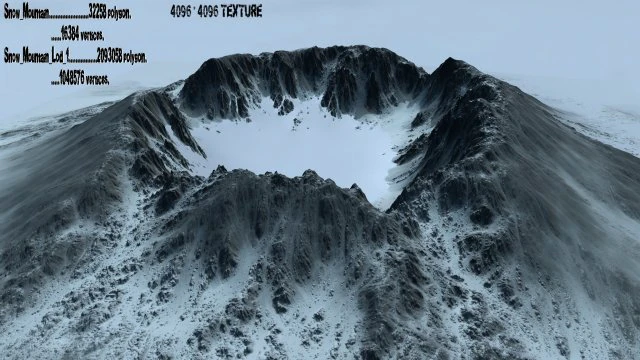 snow mountain 1 3D Model .c4d .max .obj .3ds .fbx .stl .blend