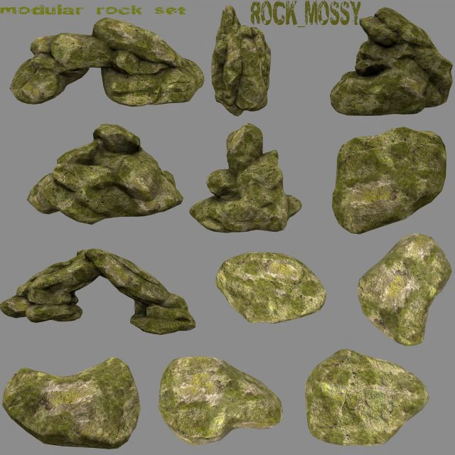 rocks 8 3D Model .c4d .max .obj .3ds .fbx .stl .blend 