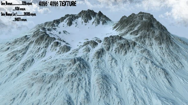 snow moutain2 3D Model .c4d .max .obj .3ds .fbx .stl .blend 