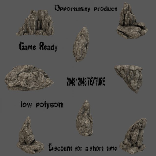 rocks9 3D Model .c4d .max .obj .3ds .fbx .stl .blend 