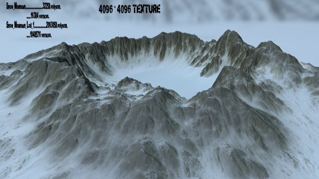 snow volcano Modelo 3D .c4d .max .obj .3ds .fbx .stl .blend