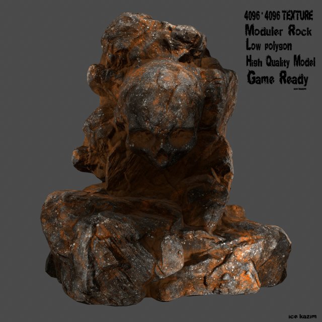 skull rock 3D Model .c4d .max .obj .3ds .fbx .stl .blend 