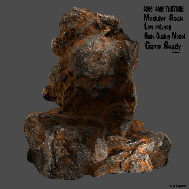 roccia del cranio Modello 3D .c4d .max .obj .3ds .fbx .stl .blend 