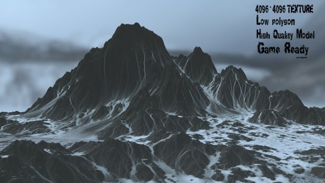 snow mountain 3D Модель .c4d .max .obj .3ds .fbx .stl .blend 