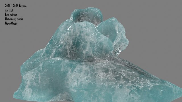 ice rock 3D 모델 .c4d .max .obj .3ds .fbx .stl .blend 