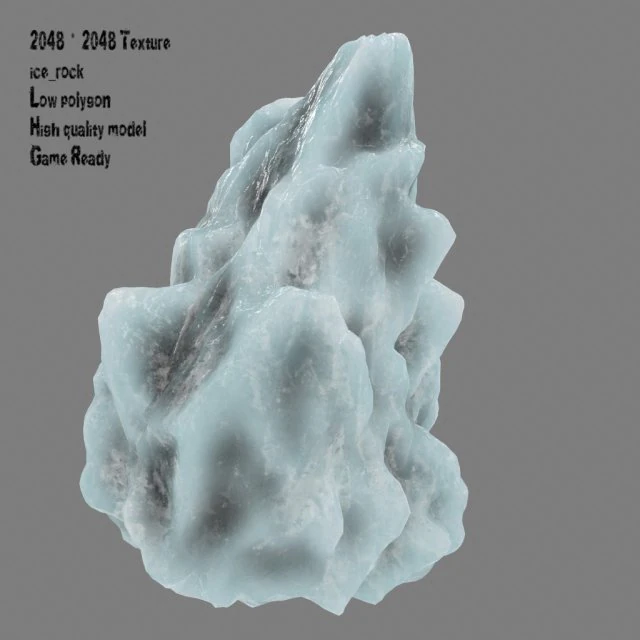 ice rock 3D Model .c4d .max .obj .3ds .fbx .stl .blend