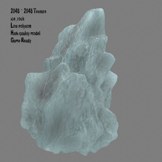 ice rock 3D Modell .c4d .max .obj .3ds .fbx .stl .blend