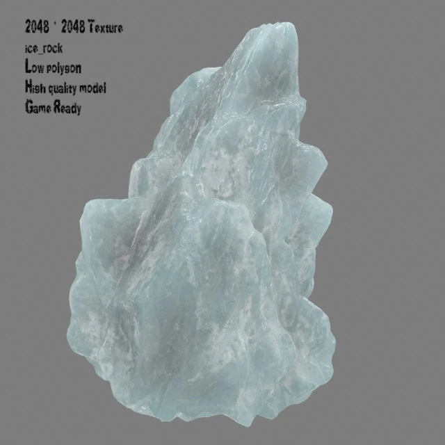 ice rock 3D Model .c4d .max .obj .3ds .fbx .stl .blend 