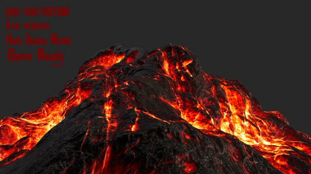 volcano 3D Model .c4d .max .obj .3ds .fbx .stl .blend 