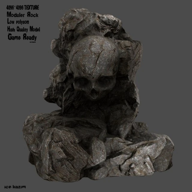 skullrock 5 3D Model .c4d .max .obj .3ds .fbx .stl .blend 