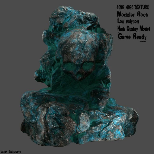 skull rock 3 3D Model .c4d .max .obj .3ds .fbx .stl .blend