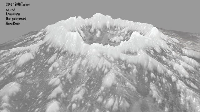 snow volcano 3 3D Model .c4d .max .obj .3ds .fbx .stl .blend 