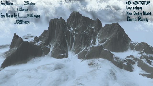 snow mountain 01 3D Model .c4d .max .obj .3ds .fbx .stl .blend 