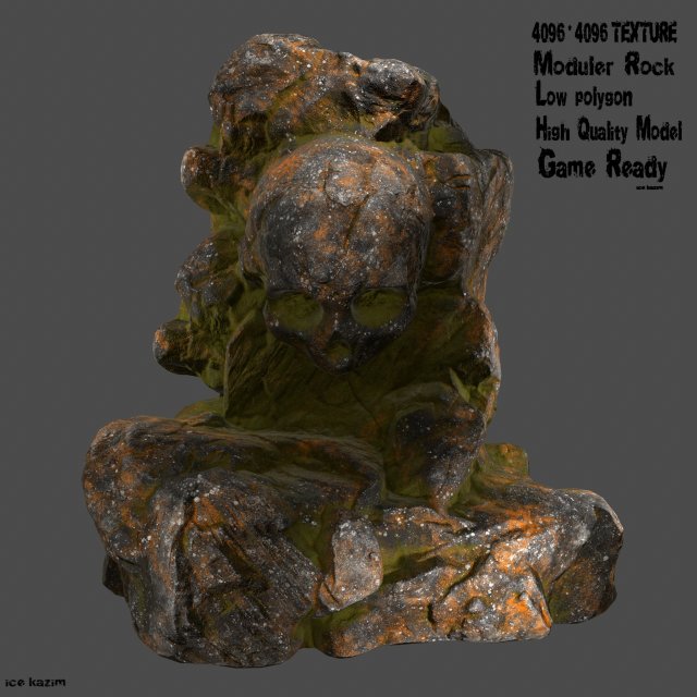 skull rock 9 Modèle 3D .c4d .max .obj .3ds .fbx .stl .blend 