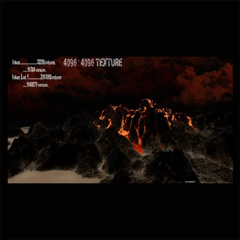 volcano 3D Model .c4d .max .obj .3ds .fbx .stl .blend 