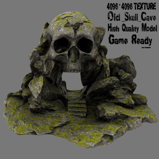 skull cave 3D Model .c4d .max .obj .3ds .fbx .stl .blend 