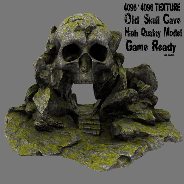 skull cave 3D Model .c4d .max .obj .3ds .fbx .stl .blend 