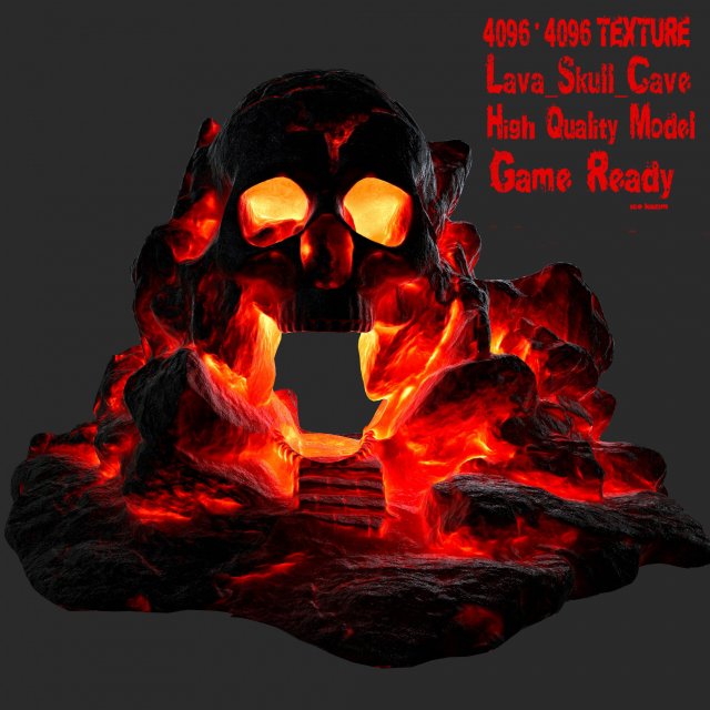 lava skull cave Modello 3D .c4d .max .obj .3ds .fbx .stl .blend 