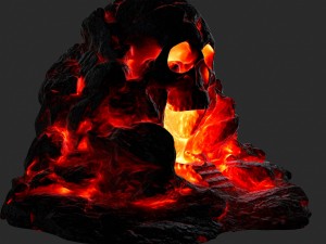 lava skull cave Modello 3D