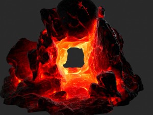 lava skull cave Modello 3D
