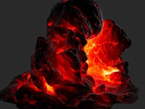 lava skull cave Modello 3D