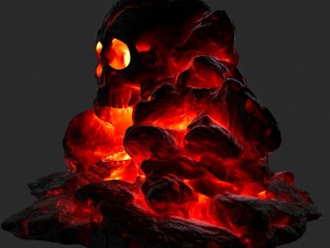 lava skull cave Modello 3D