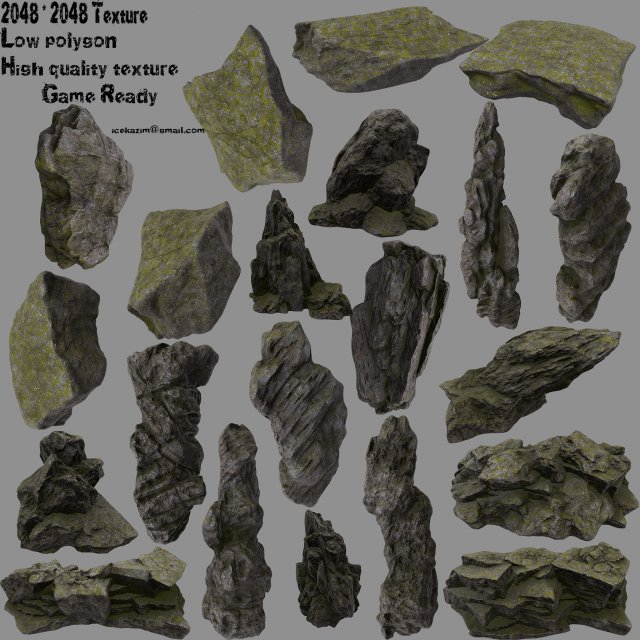 forest rock Modelo 3D .c4d .max .obj .3ds .fbx .stl .blend 