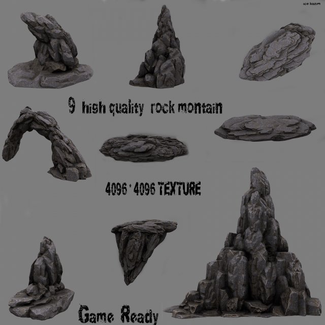 cliff rocks 3D 모델 .c4d .max .obj .3ds .fbx .stl .blend 