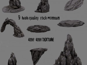 cliff rocks 3D 모델