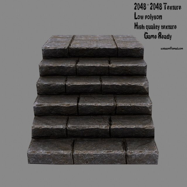 stairway 1 3D Модель .c4d .max .obj .3ds .fbx .stl .blend 