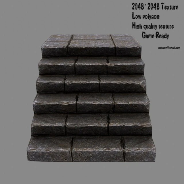 stairway 1 3D Model .c4d .max .obj .3ds .fbx .stl .blend