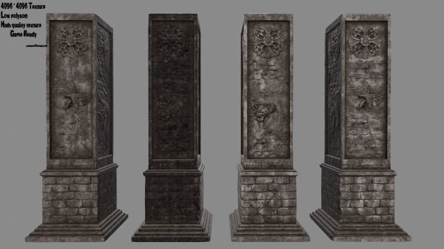 pillar 3D Model .c4d .max .obj .3ds .fbx .stl .blend 